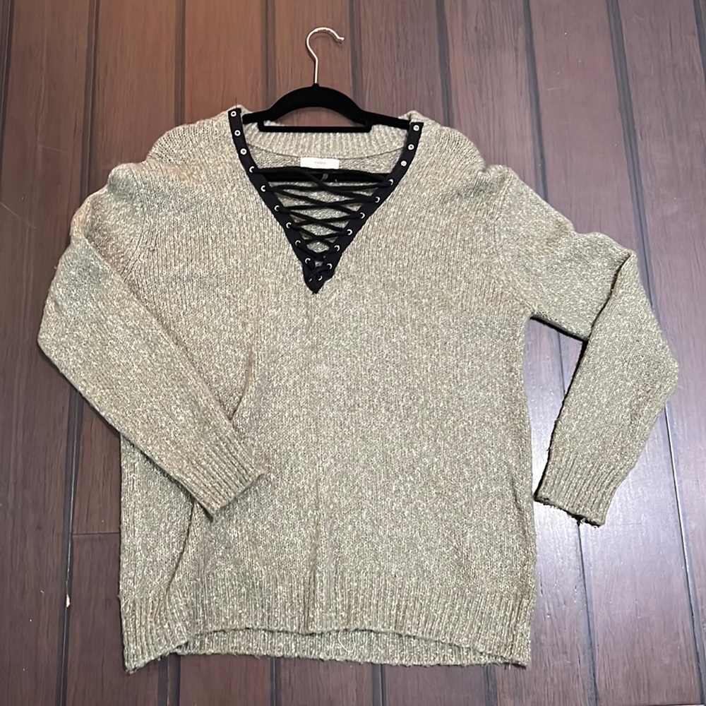 Green knit sweater